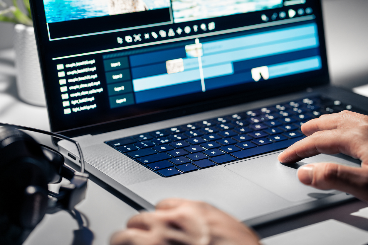Video editing software interface for professional explainer video production