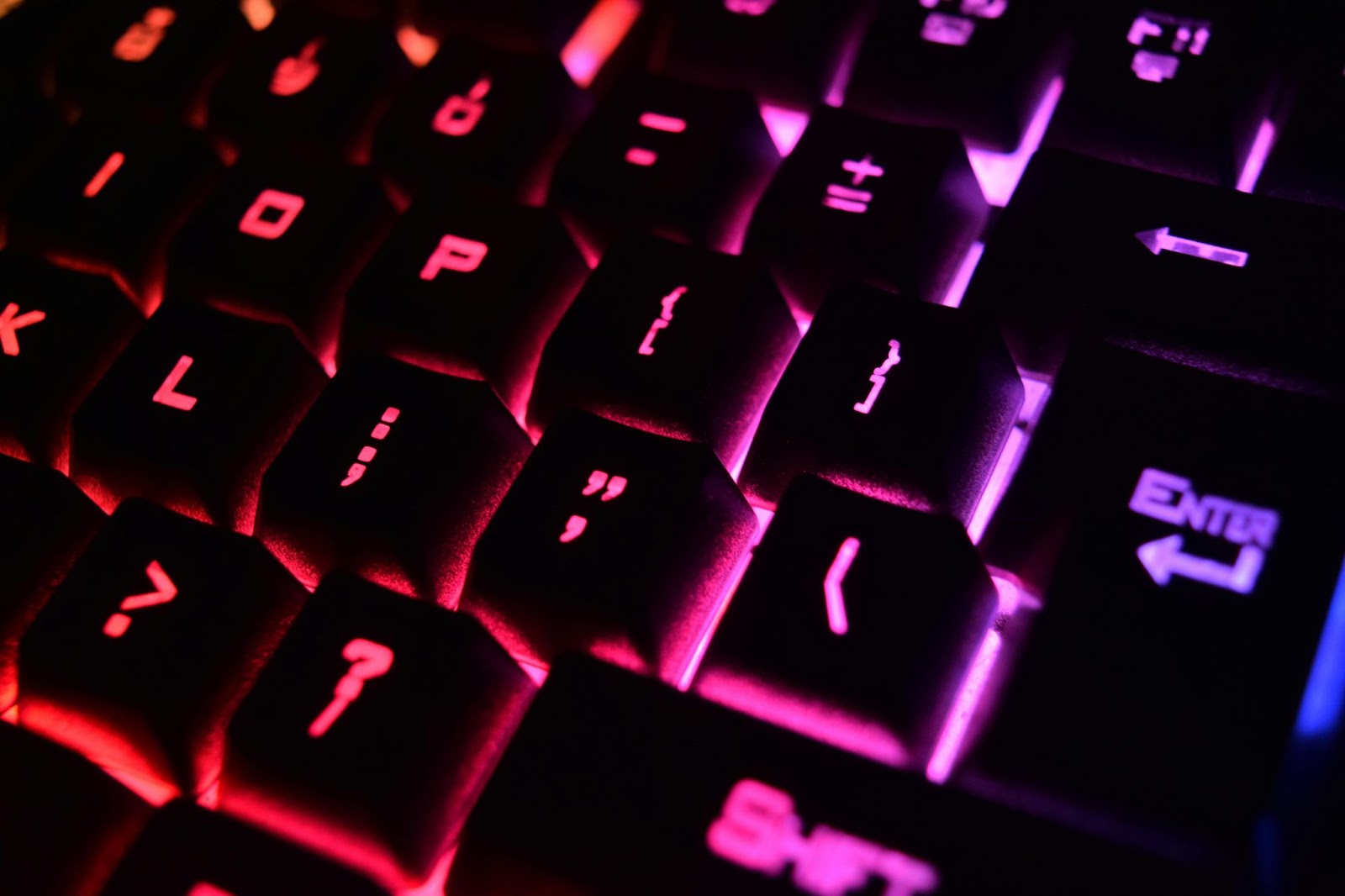 Professional video editing keyboard illuminated for color grading and post-production work