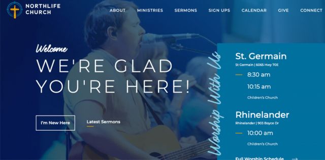 Website homepage design for Northlife Church, created by Backflip to support intuitive navigation, sermon access, and community-focused web development