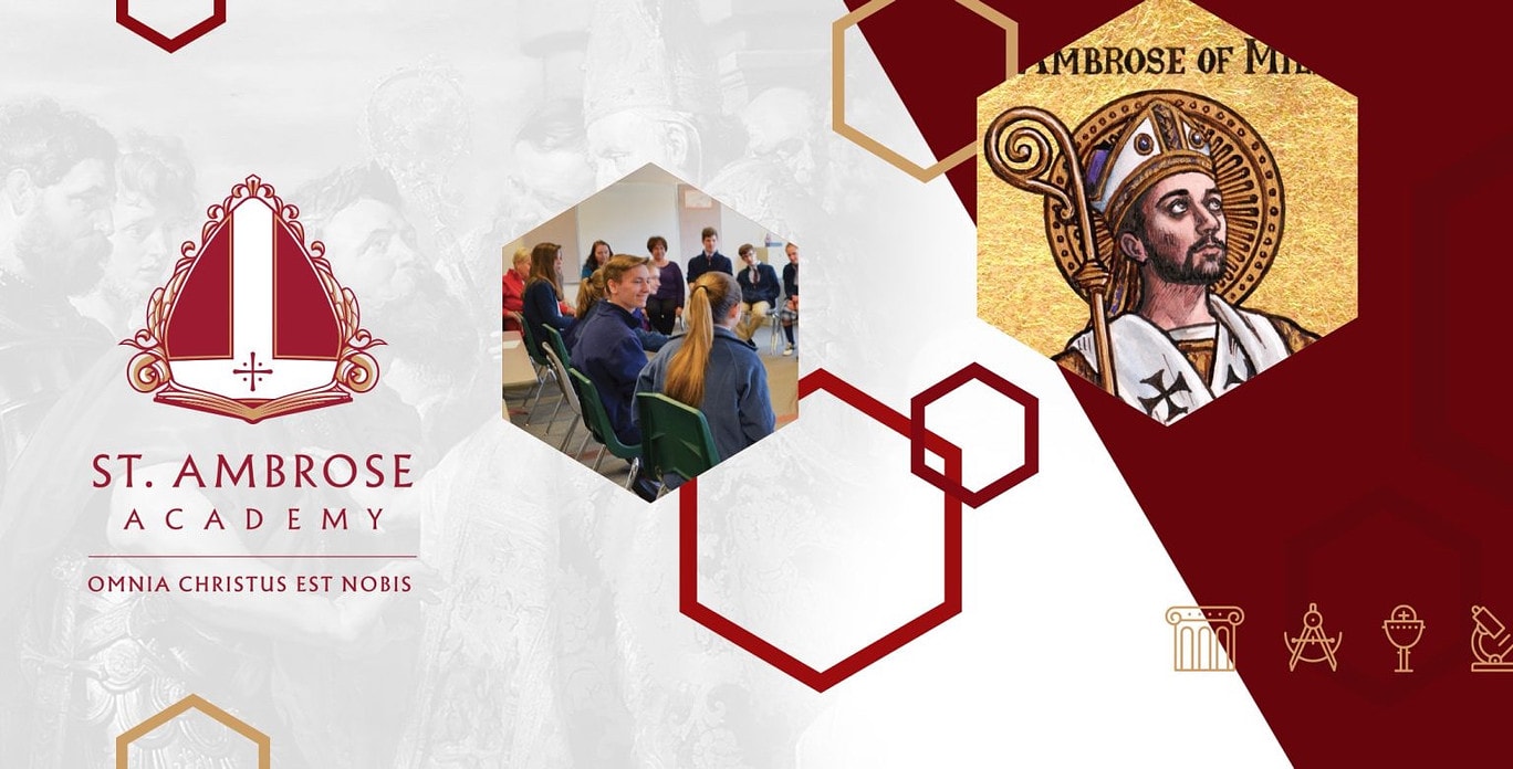 Brand implementation on St. Ambrose Academy's Custom Website